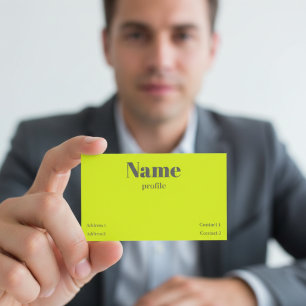 fluorescent yellow bold name business card
