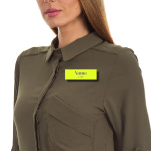 fluorescent yellow bold name name tag