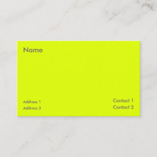 fluorescent yellow business card