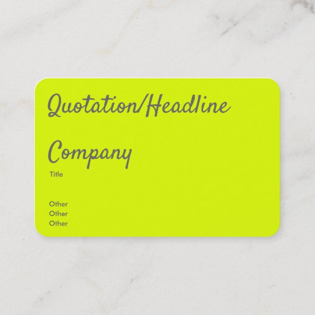 fluorescent yellow business card (Back)
