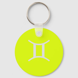 fluorescent yellow -Gemini   Key Ring