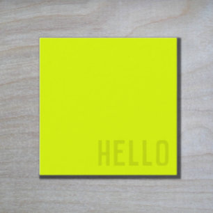 fluorescent yellow -  HELLO Square Business Card