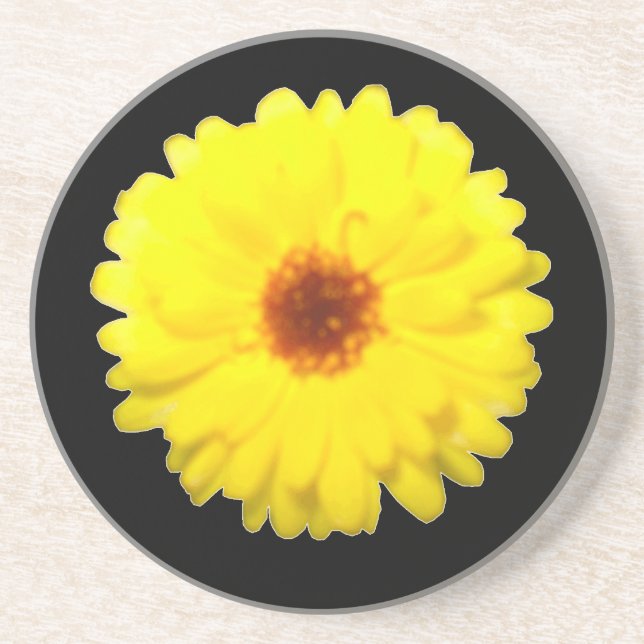 Fluorescent Yellow Marigold Coasters (Front)
