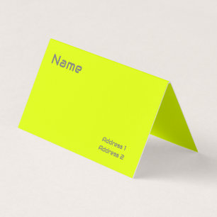 fluorescent yellow modern business card