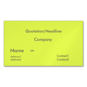 fluorescent yellow no3 magnetic business card