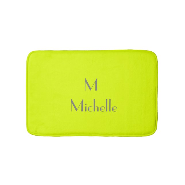 fluorescent yellow - personalised bath mat (Front)