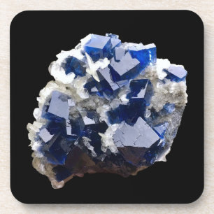 Fluorite Crystal & Flake Calcite 6 Coaster Set