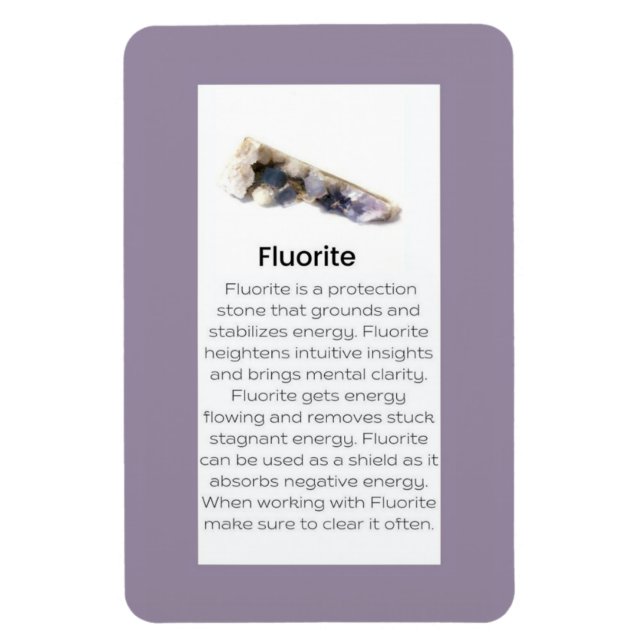 Fluorite Crystal Gemstone Meaning Jewellery Displa Magnet (Vertical)