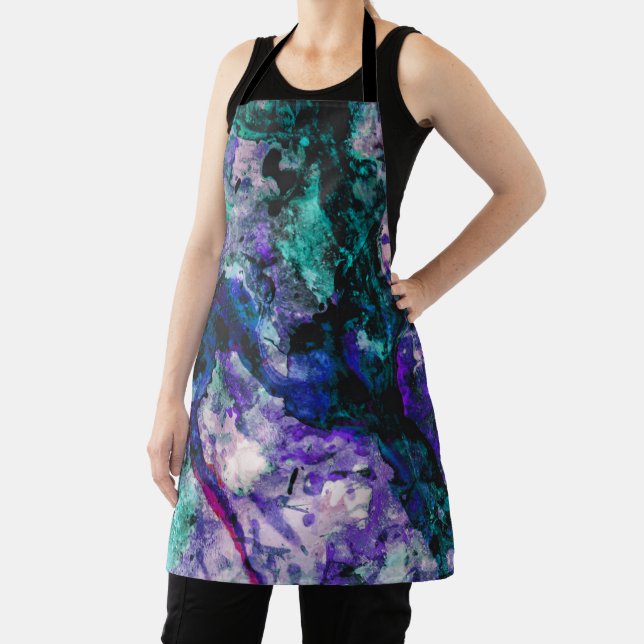 Fluorite Crystal Geode Marble Abstract Apron (Insitu)