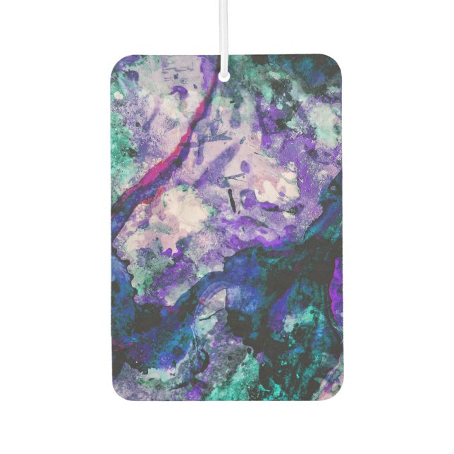 Fluorite Crystal Geode Marble Abstract Car Air Freshener (Front)