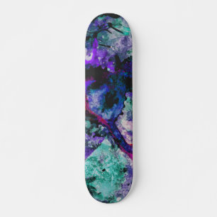 Fluorite Crystal Geode Marble Abstract Skateboard