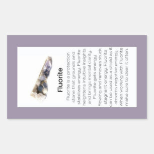 Fluorite Crystal Meaning Jewellery Gemstone Packag Rectangular Sticker