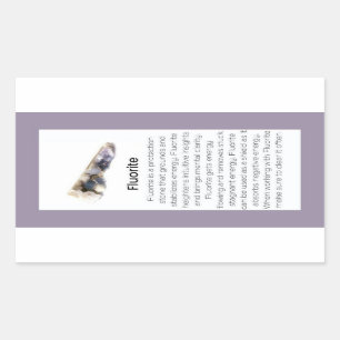 Fluorite Crystal Meaning Jewellery Gemstone Packag Rectangular Sticker