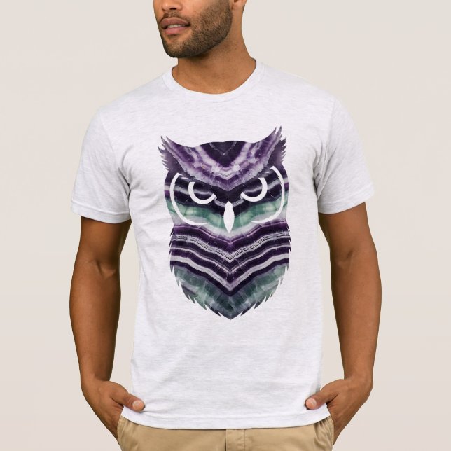 Fluorite Crystal Owl Silhouette T-Shirt (Front)