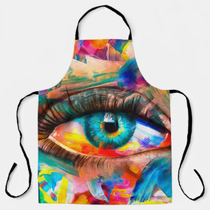 “Fluorite” - oil painting. Conceptual abstract pic Apron