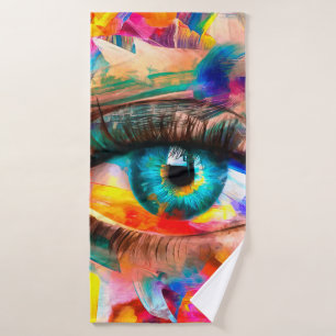 “Fluorite” - oil painting. Conceptual abstract pic Bath Towel