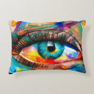 “Fluorite” - oil painting. Conceptual abstract pic Decorative Cushion