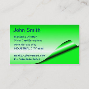 Fluoro Green Foil Business Cards