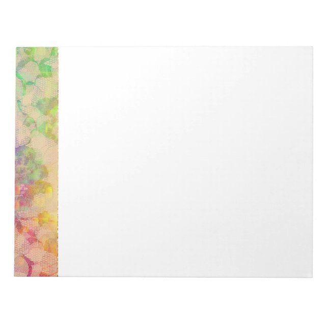 Fluoro Lace Roses Notepad (Front)