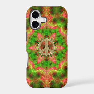 Fluro Hexagon Gold Peace Sign iPhone 5 Case