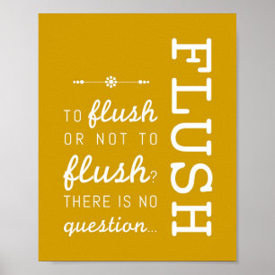 Flush Bathroom Rules Poster Art Print 8x10