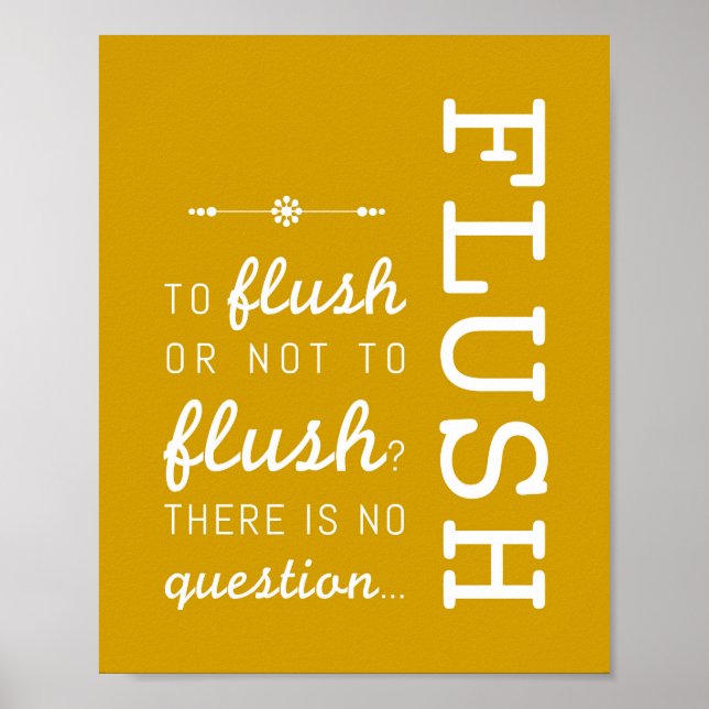 Flush | Bathroom Rules Poster Art Print 8x10 (Front)