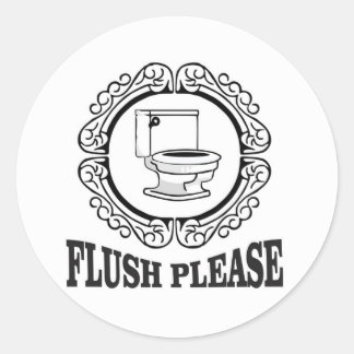 flush please sign round classic round sticker