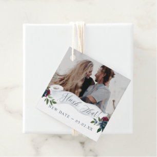 Flush That New Date Toilet Paper Roll Floral Photo Favour Tags