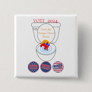 Flush The Orange Clown Thunder_Cove 15 Cm Square Badge