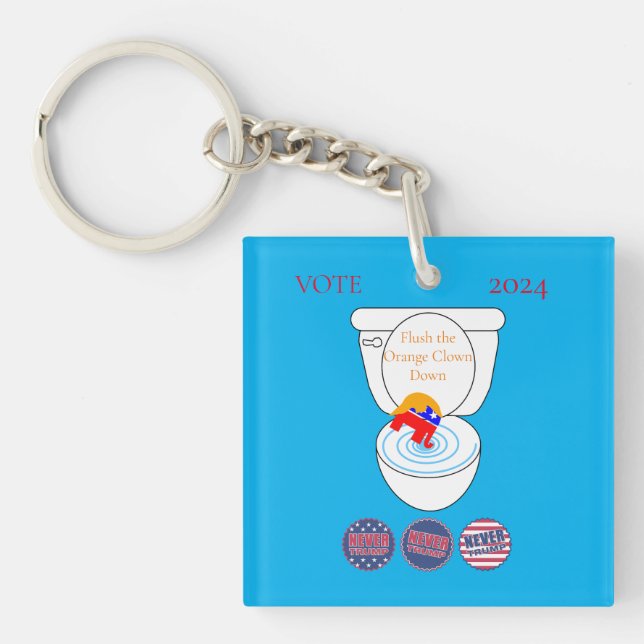 Flush The Orange Clown Thunder_Cove Key Ring (Front)