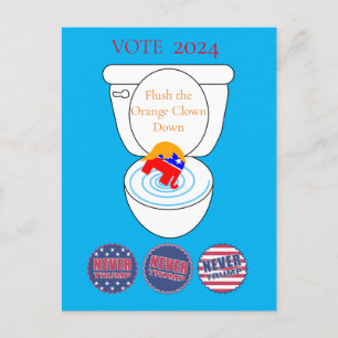 Flush The Orange Clown Thunder_Cove Postcard