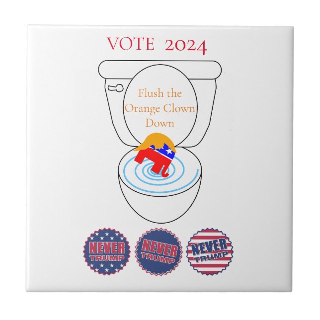 Flush The Orange Clown Thunder_Cove Tile (Front)