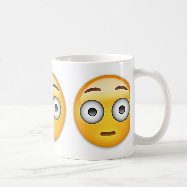 Flushed Face Emoji Coffee Mug (Right)