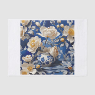 Flushing in vase decoupage tissue paper