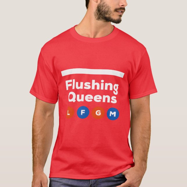 Flushing Queens LFGM Subway retro T-Shirt (Front)