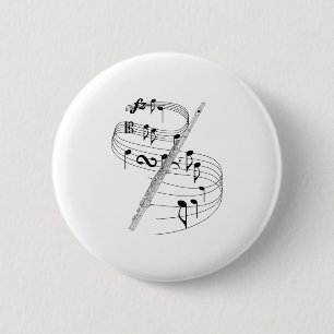 Flute 6 Cm Round Badge