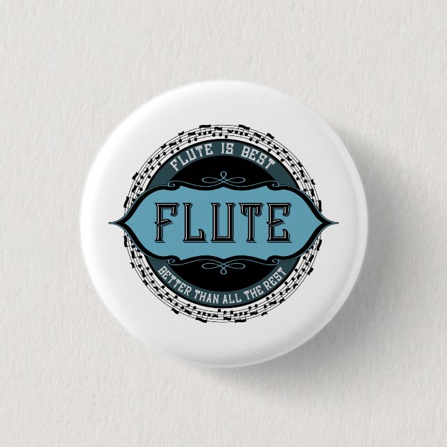 Flute Best Music Note Circle 3 Cm Round Badge (Front)