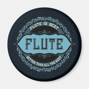 Flute Best Music Note Circle Magnet
