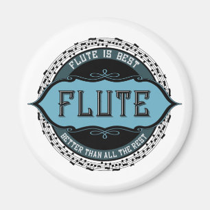 Flute Best Music Note Circle Magnet