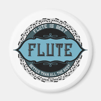 Flute Best Music Note Circle Magnet