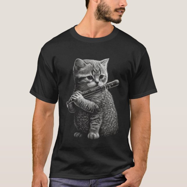 Flute Cat T-Shirt (Front)