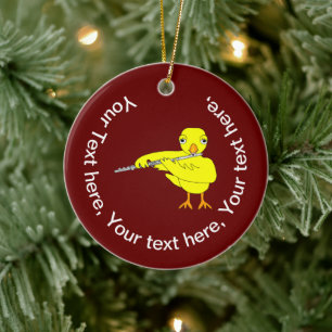 Flute Chick Ceramic Tree Decoration