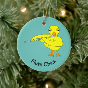 Flute Chick Ceramic Tree Decoration