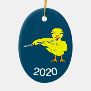 Flute Chick Ceramic Tree Decoration