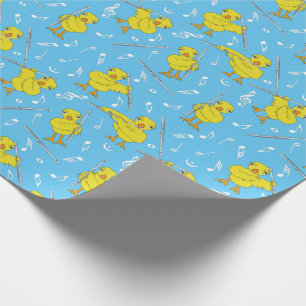 Flute Chick Flute Music Notes Wrapping Paper