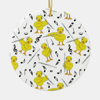 Flute Chick Flutes Music Notes Ceramic Ornament