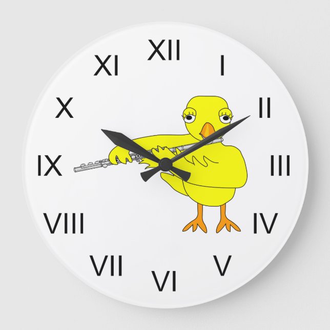 Flute Chick Large Clock (Front)
