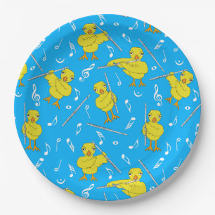 Flute Chick Music Notes Paper Plate