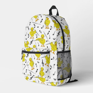 Flute Chick Music Notes Printed Backpack
