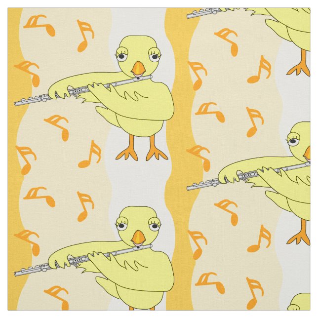 Flute Chick Pattern Fabric (Swatch)